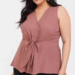 Torrid walnut peplum georgette